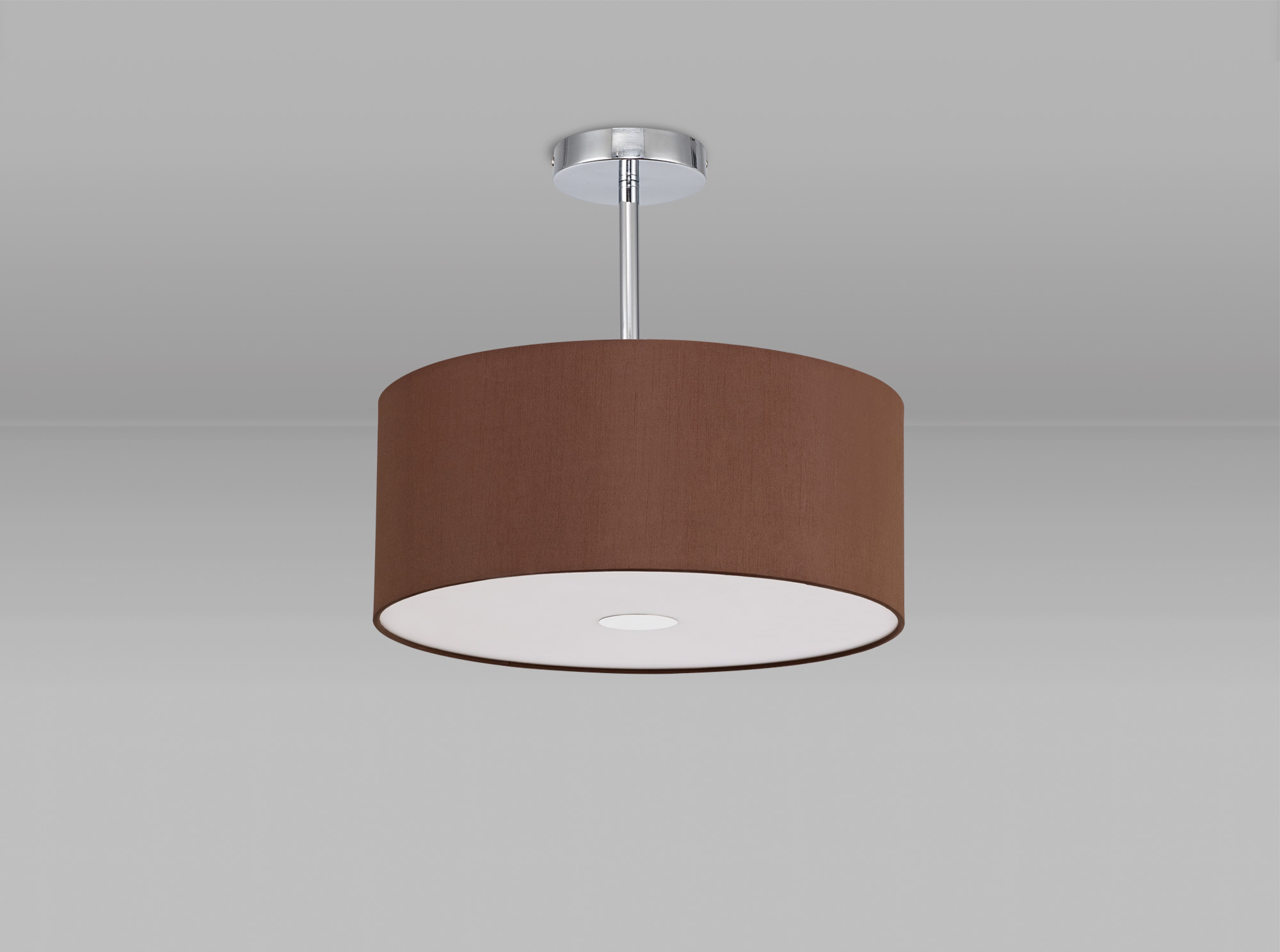 Baymont 40cm Semi Flush 1 Light Polished Chrome, Raw Cocoa/Grecian Bronze, Frosted Diffuser DK0098  Deco Baymont
